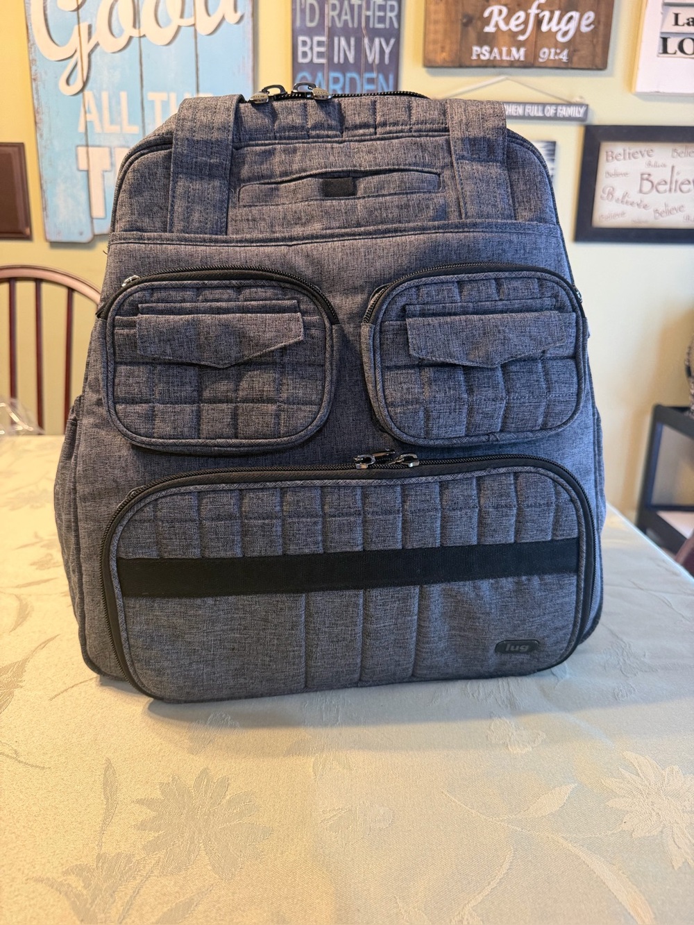 gray LUG puddle jumper diaper bag